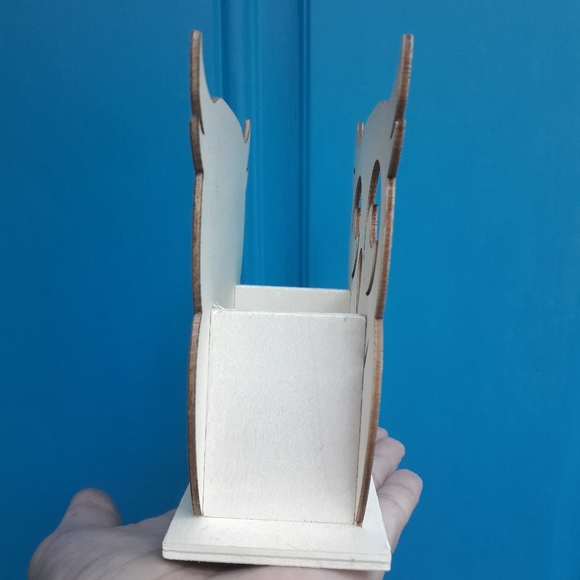 Wooden Owl Note Pen or Candle Holder Table Top - Picture 8 of 13